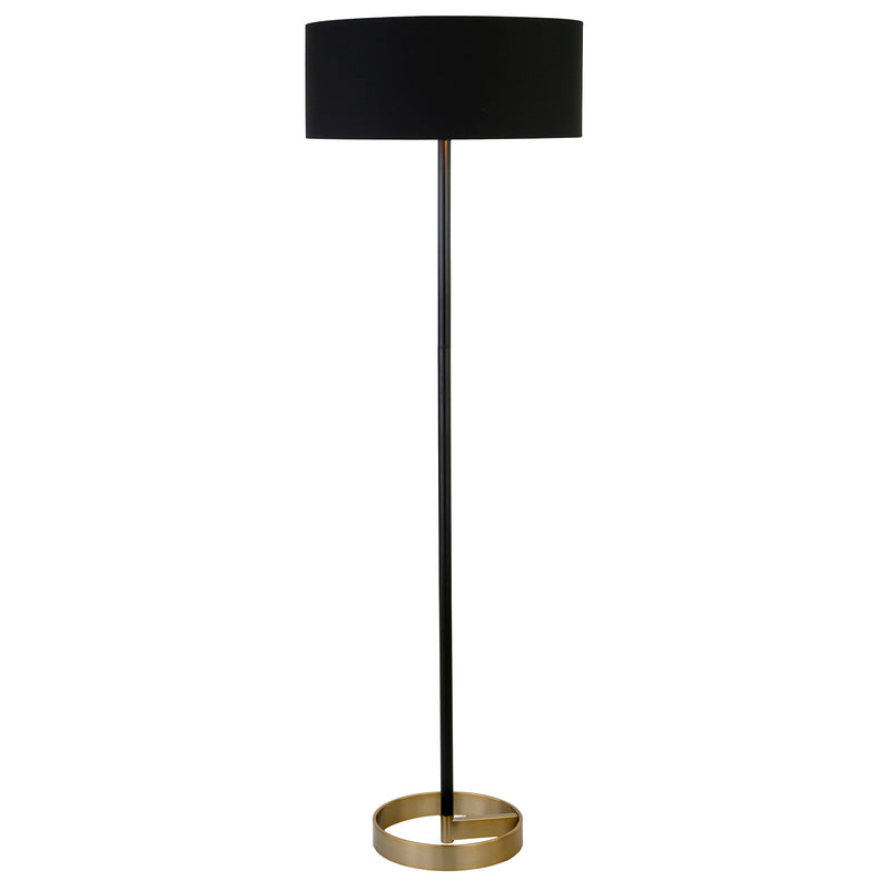 Home Outfitters 62" Black Traditional Shaped Floor Lamp With Black No Pattern Drum Shade