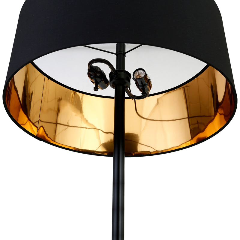 Home Outfitters 62" Black Traditional Shaped Floor Lamp With Black No Pattern Drum Shade