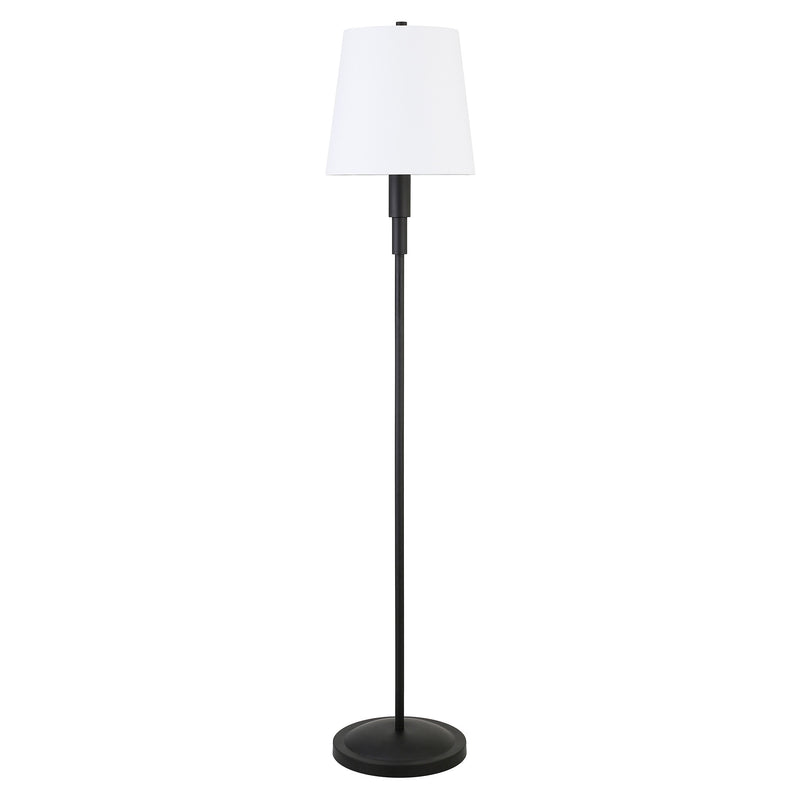 Home Outfitters 60" Black Traditional Shaped Floor Lamp With White Frosted Glass Drum Shade