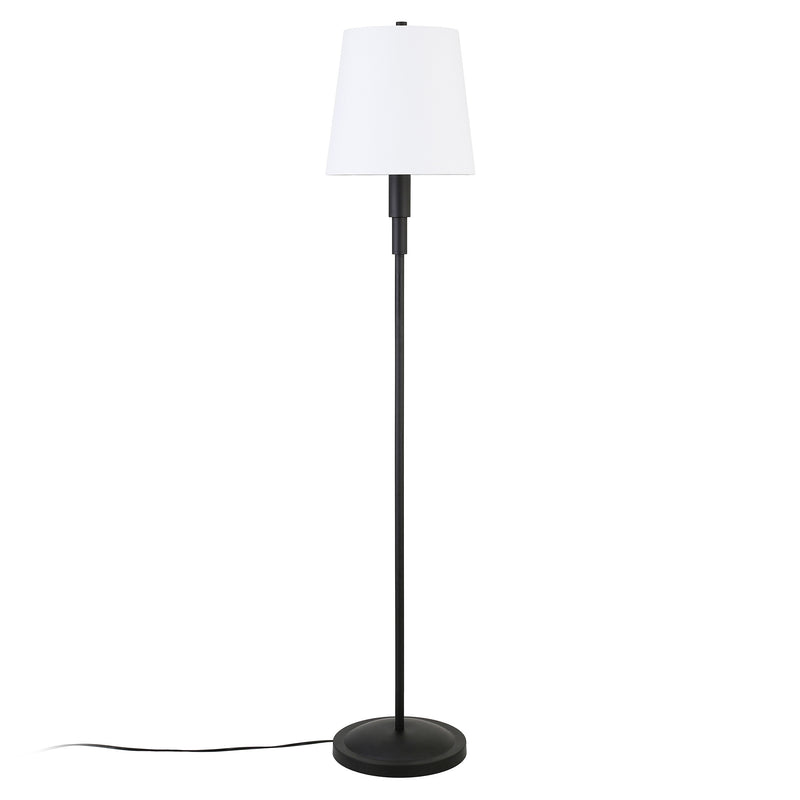 Home Outfitters 60" Black Traditional Shaped Floor Lamp With White Frosted Glass Drum Shade