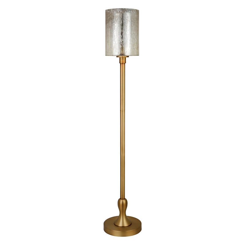 Home Outfitters 68" Brass Torchiere Floor Lamp With Clear Transparent Glass Drum Shade