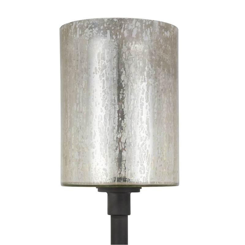 Home Outfitters 68" Black Torchiere Floor Lamp With Clear Transparent Glass Drum Shade