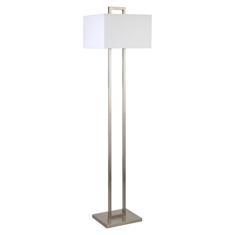 Home Outfitters 68" Nickel Traditional Shaped Floor Lamp With White Frosted Glass Rectangular Shade