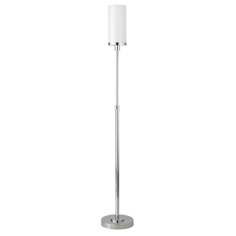 Home Outfitters 66" Nickel Torchiere Floor Lamp With White Frosted Glass Drum Shade