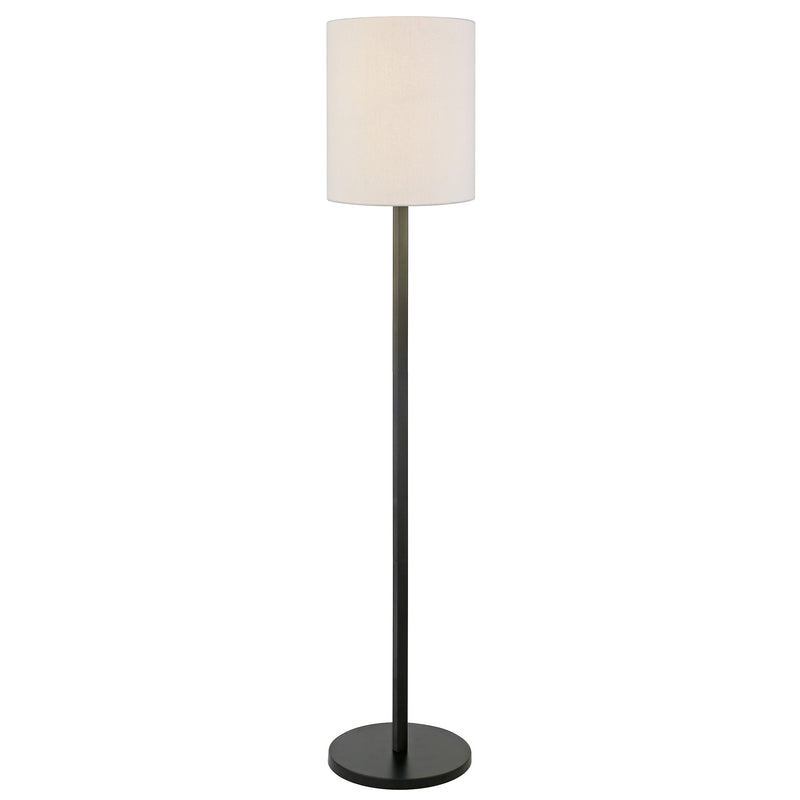 Home Outfitters 62" Black Traditional Shaped Floor Lamp With White Frosted Glass Drum Shade