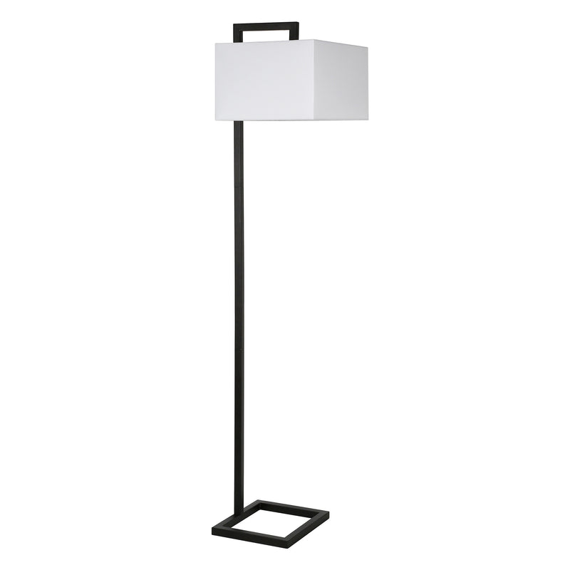 Home Outfitters 68" Black Floor Lamp With White Frosted Glass Rectangular Shade