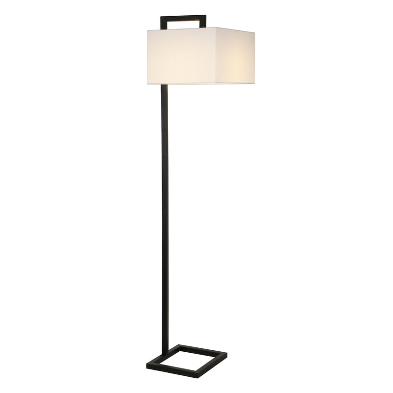 Home Outfitters 68" Black Floor Lamp With White Frosted Glass Rectangular Shade