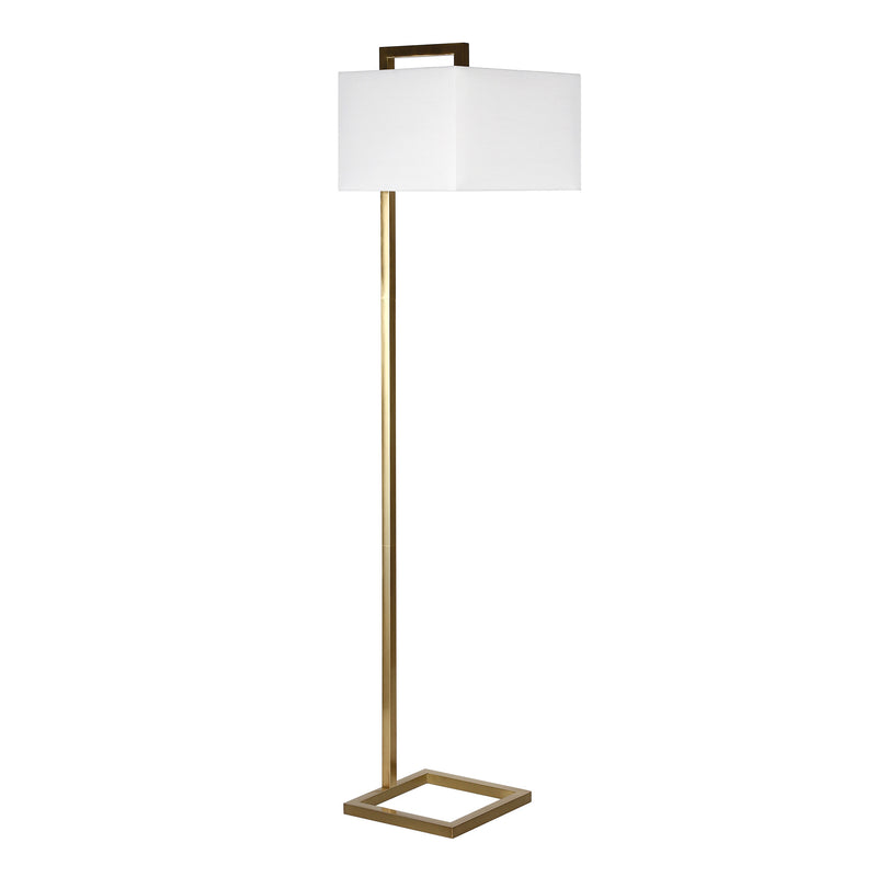 Home Outfitters 68" Brass Floor Lamp With White Frosted Glass Rectangular Shade