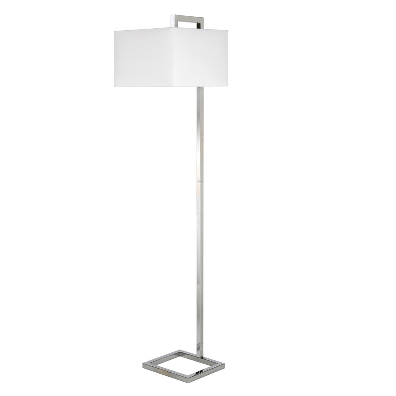 Home Outfitters 68" Nickel Floor Lamp With White Frosted Glass Rectangular Shade