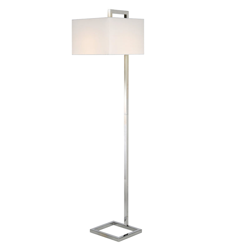 Home Outfitters 68" Nickel Floor Lamp With White Frosted Glass Rectangular Shade