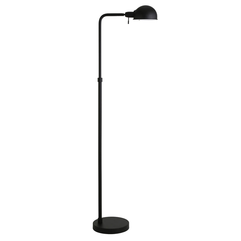 Home Outfitters 66" Black Reading Floor Lamp With Black Dome Shade