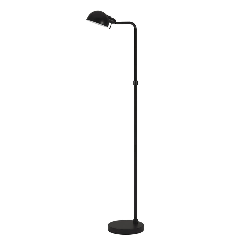 Home Outfitters 66" Black Reading Floor Lamp With Black Dome Shade