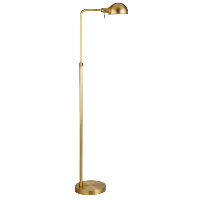 Home Outfitters 66" Brass Reading Floor Lamp With Gold Dome Shade