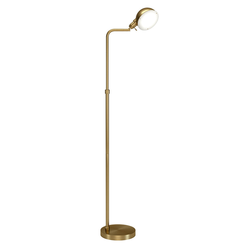 Home Outfitters 66" Brass Reading Floor Lamp With Gold Dome Shade