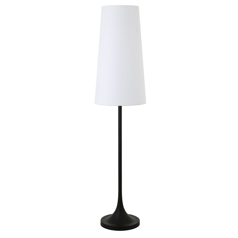 Home Outfitters 60" Black Novelty Floor Lamp With White Frosted Glass Drum Shade