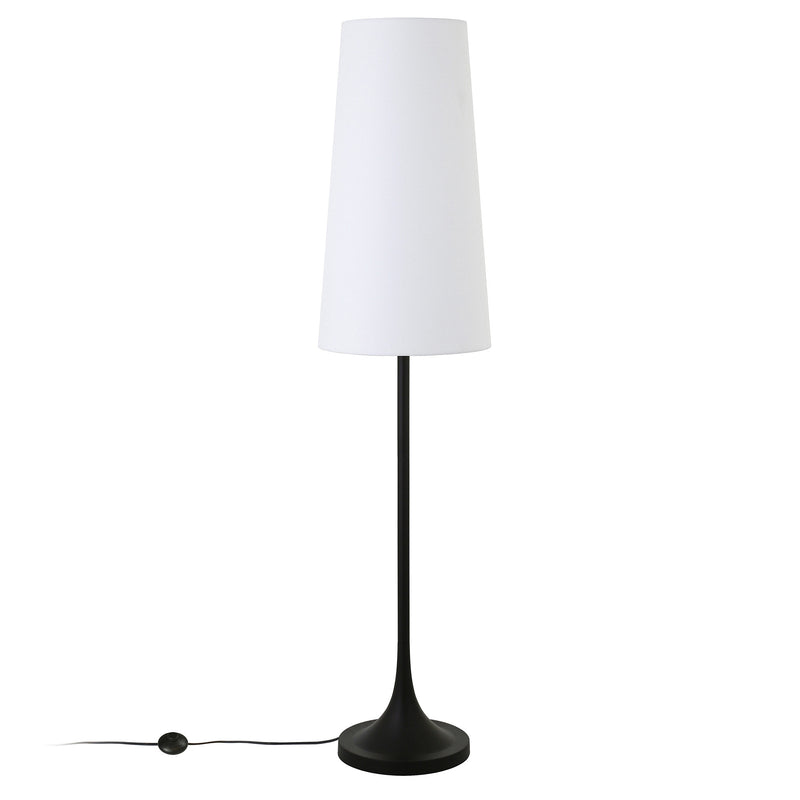 Home Outfitters 60" Black Novelty Floor Lamp With White Frosted Glass Drum Shade