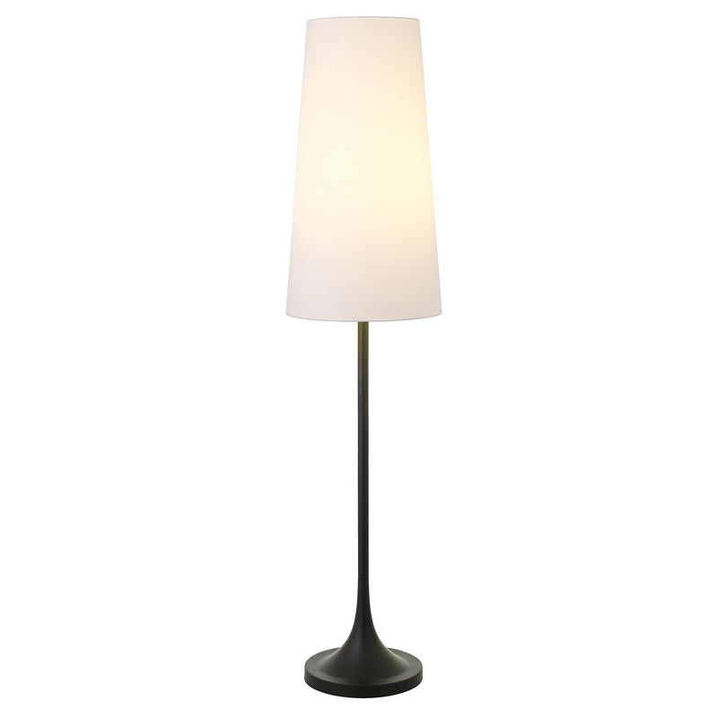 Home Outfitters 60" Black Novelty Floor Lamp With White Frosted Glass Drum Shade