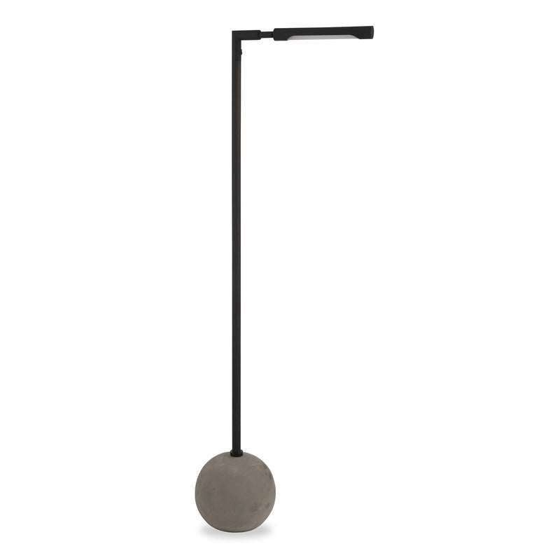 Home Outfitters 60" Black Reading Floor Lamp With Black Drum Shade