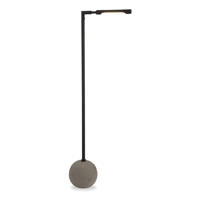 Home Outfitters 60" Black Reading Floor Lamp With Black Drum Shade