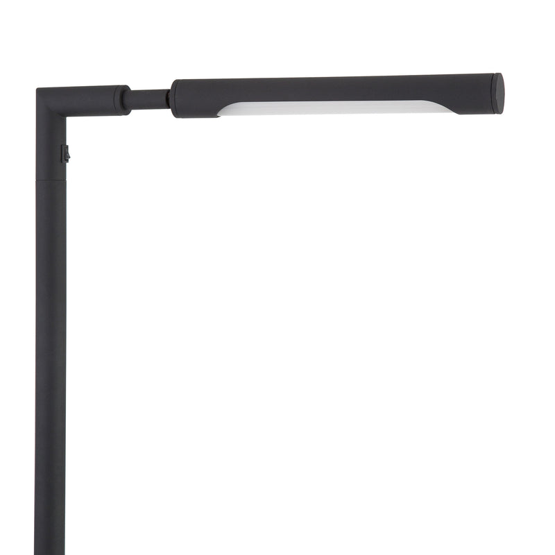 Home Outfitters 60" Black Reading Floor Lamp With Black Drum Shade