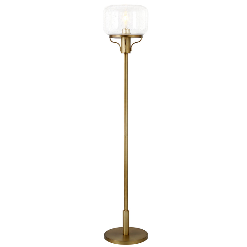 Home Outfitters 62" Brass Novelty Floor Lamp With Clear Seeded Glass Globe Shade