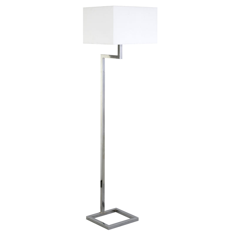 Home Outfitters 64" Nickel Floor Lamp With White Frosted Glass Rectangular Shade