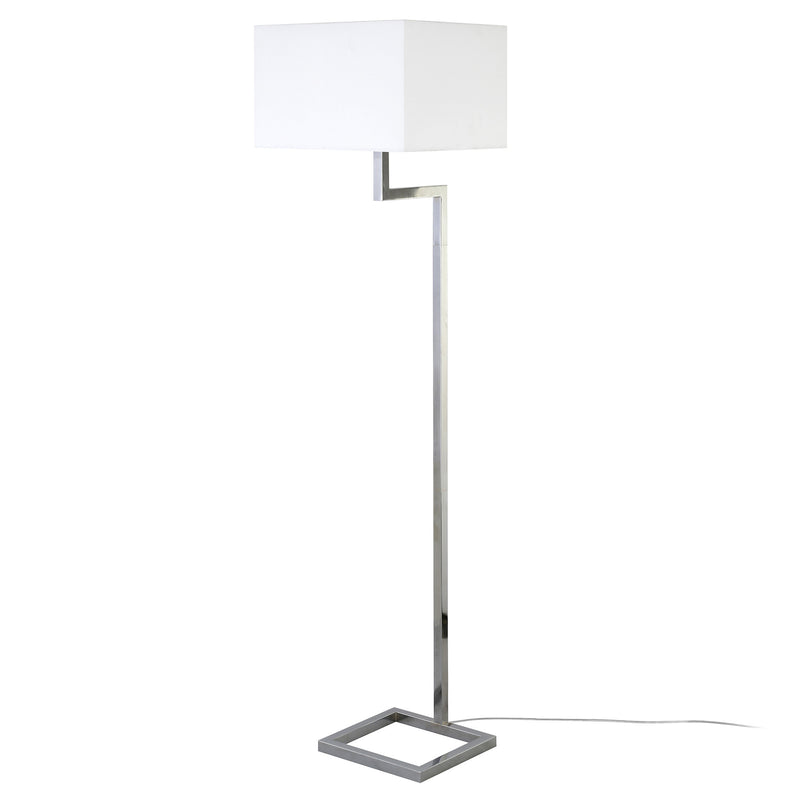 Home Outfitters 64" Nickel Floor Lamp With White Frosted Glass Rectangular Shade