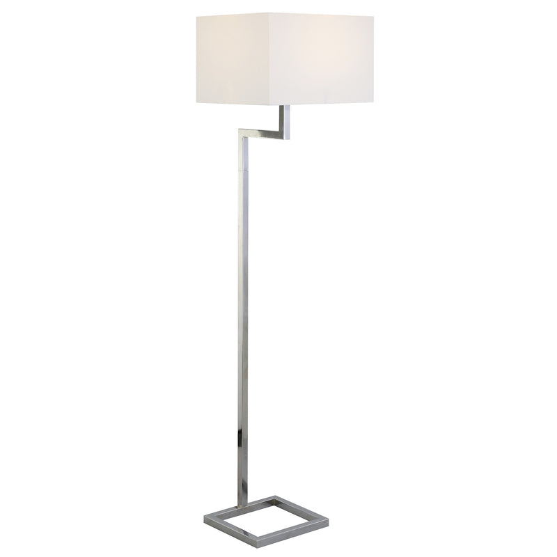 Home Outfitters 64" Nickel Floor Lamp With White Frosted Glass Rectangular Shade