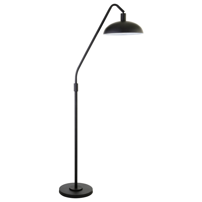 Home Outfitters 66" Black Reading Floor Lamp With Black Bowl Shade