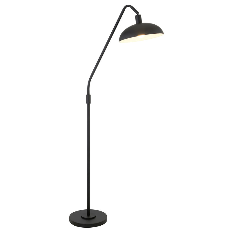 Home Outfitters 66" Black Reading Floor Lamp With Black Bowl Shade