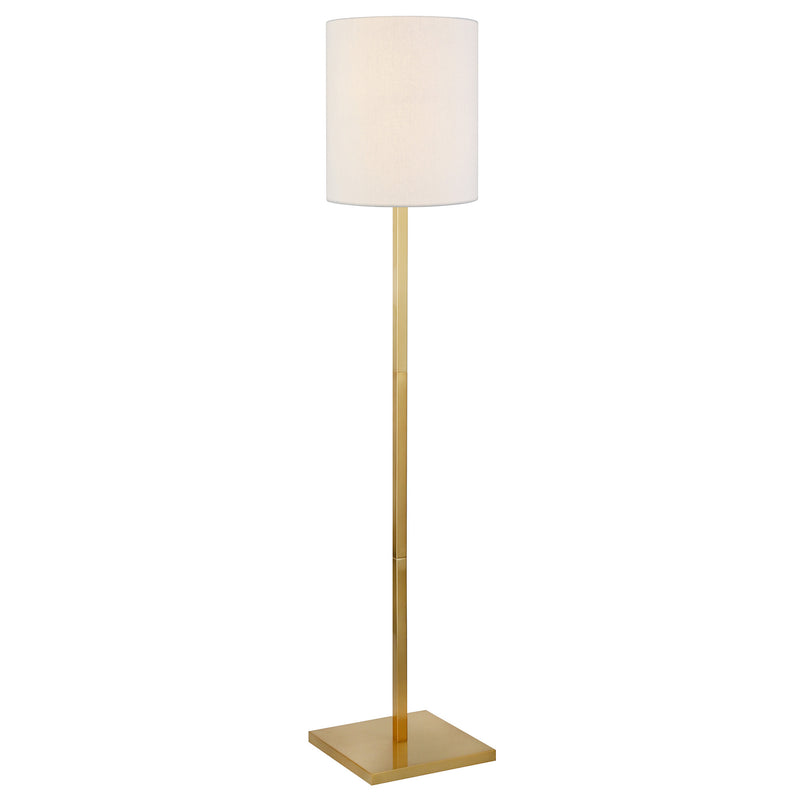 Home Outfitters 62" Brass Traditional Shaped Floor Lamp With White Frosted Glass Drum Shade