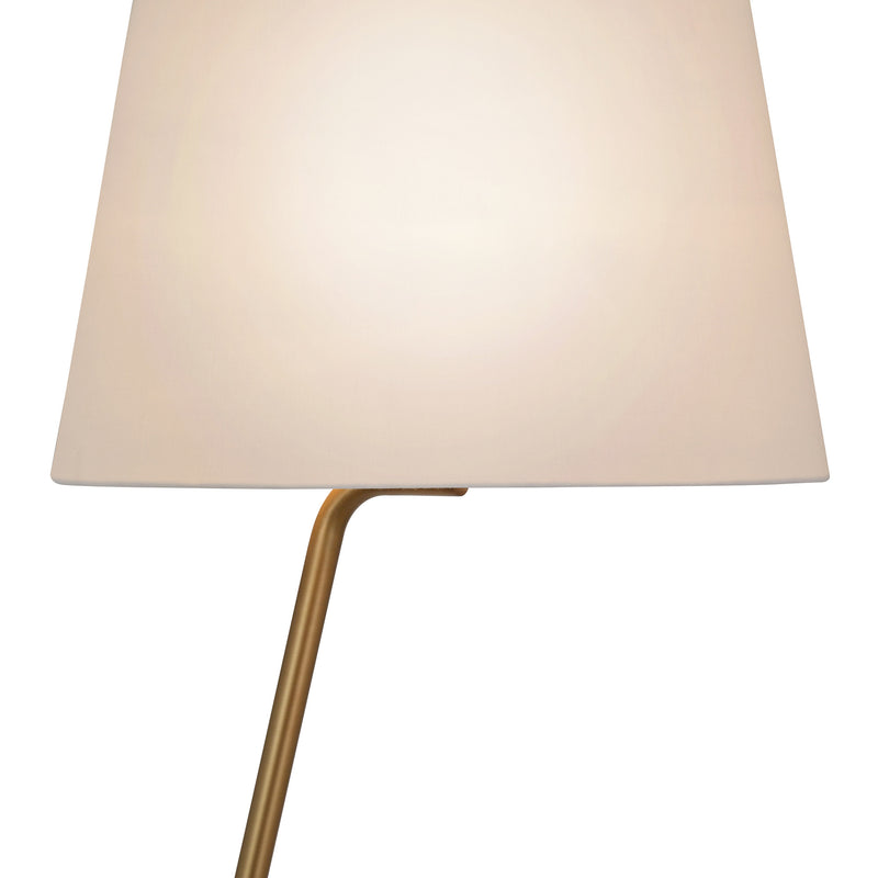 Home Outfitters 60" Brass Novelty Floor Lamp With White Frosted Glass Drum Shade