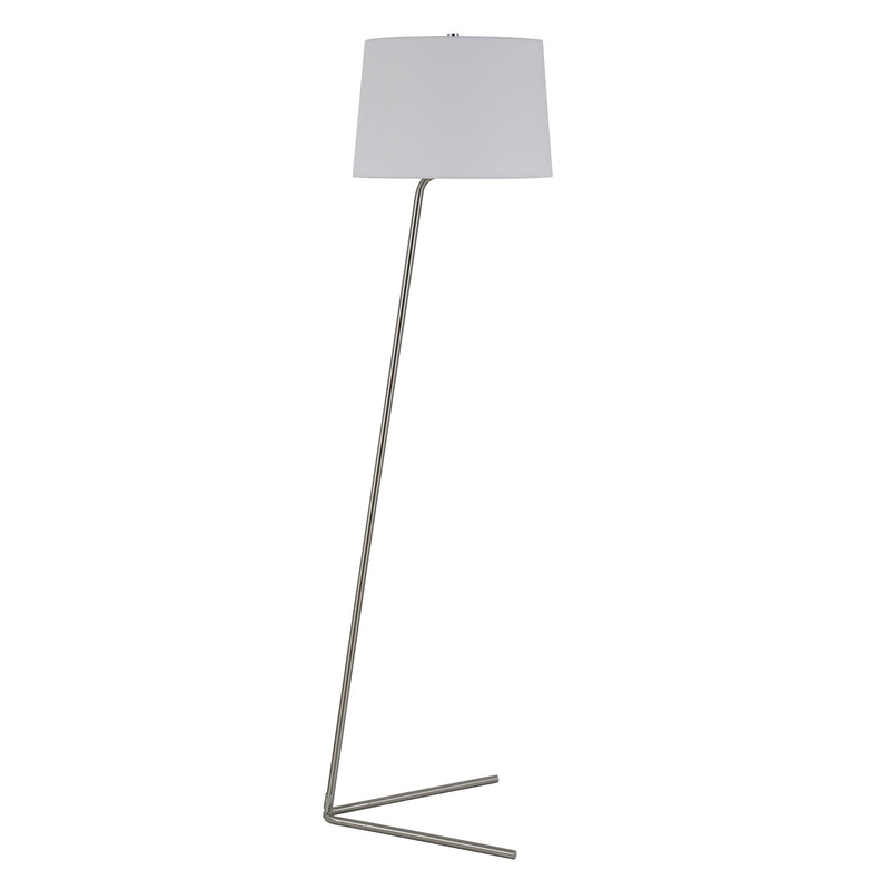 Home Outfitters 60" Nickel Novelty Floor Lamp With White Frosted Glass Drum Shade