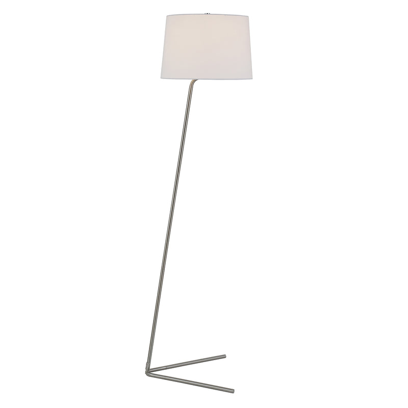 Home Outfitters 60" Nickel Novelty Floor Lamp With White Frosted Glass Drum Shade