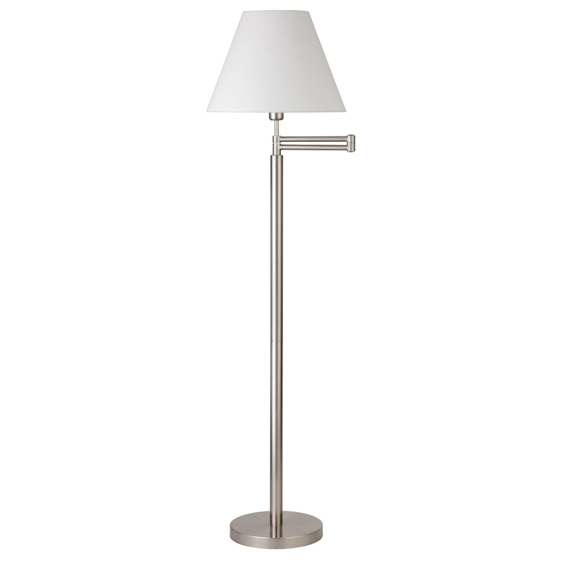 Home Outfitters 62" Nickel Swing Arm Floor Lamp With White Frosted Glass Empire Shade