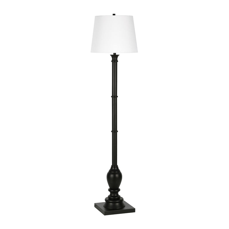 Home Outfitters 66" Black Traditional Shaped Floor Lamp With White Frosted Glass Empire Shade