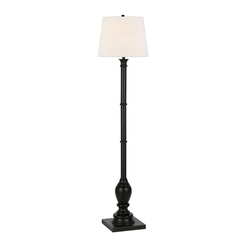 Home Outfitters 66" Black Traditional Shaped Floor Lamp With White Frosted Glass Empire Shade