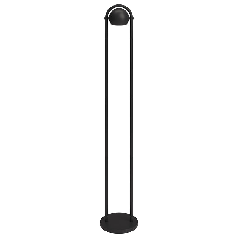 Home Outfitters 64" Black Column Floor Lamp With Black Globe Shade