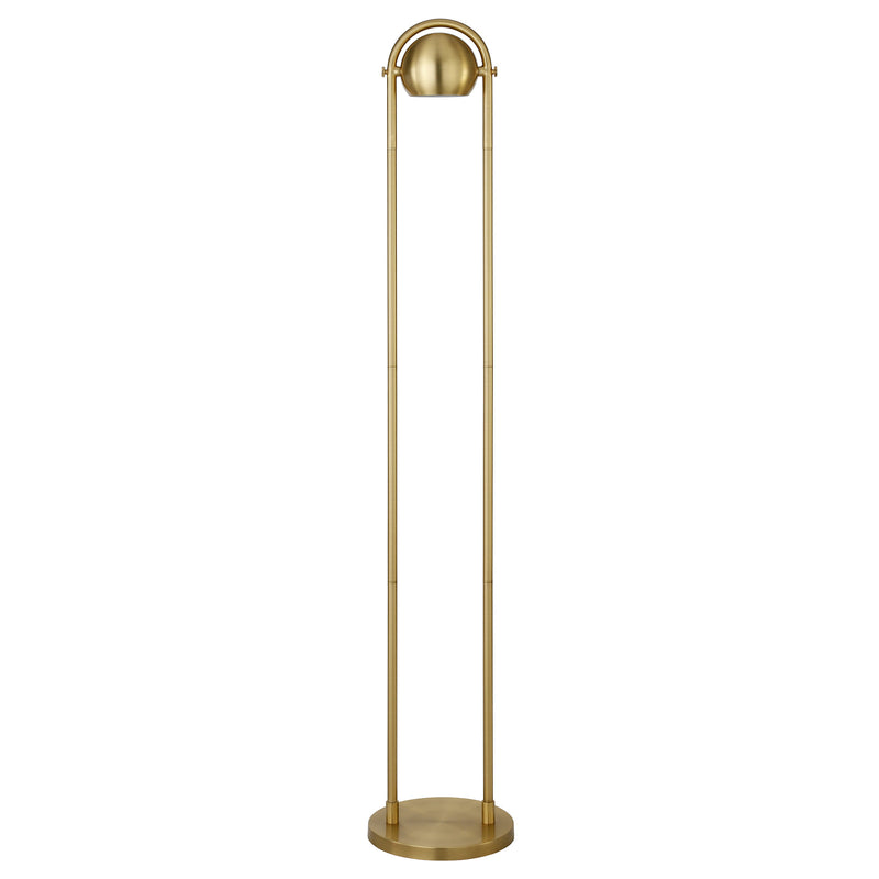 Home Outfitters 64" Brass Column Floor Lamp With Gold Globe Shade