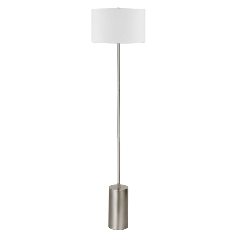 Home Outfitters 64" Nickel Traditional Shaped Floor Lamp With White Frosted Glass Empire Shade