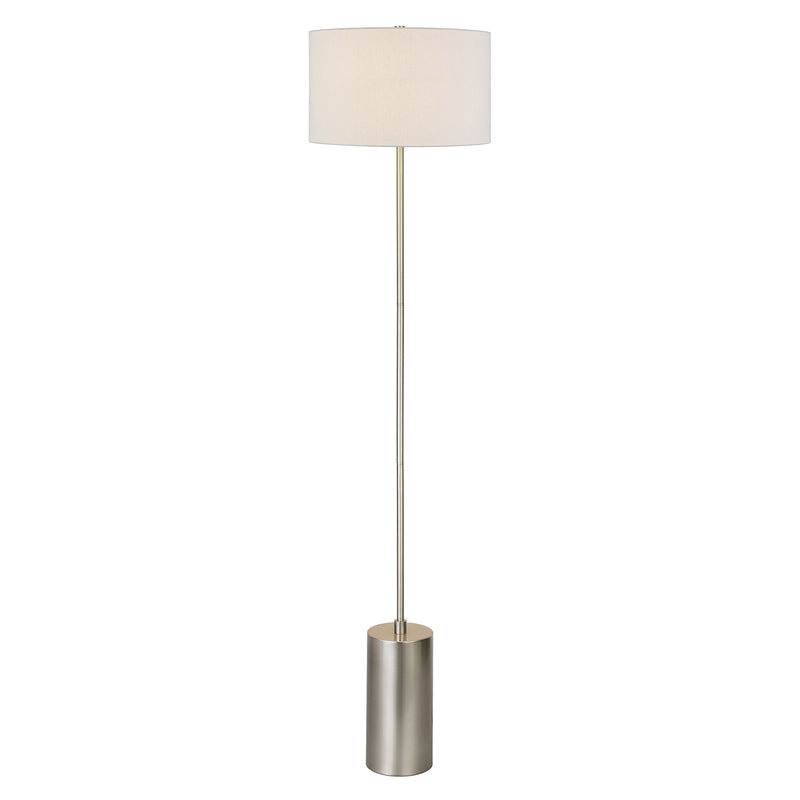 Home Outfitters 64" Nickel Traditional Shaped Floor Lamp With White Frosted Glass Empire Shade