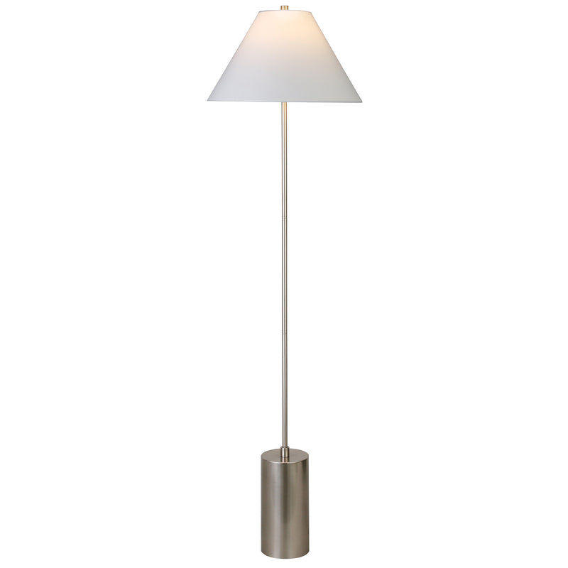 Home Outfitters 64" Nickel Traditional Shaped Floor Lamp With White Frosted Glass Empire Shade