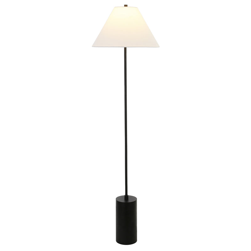 Home Outfitters 64" Black Traditional Shaped Floor Lamp With White Frosted Glass Empire Shade