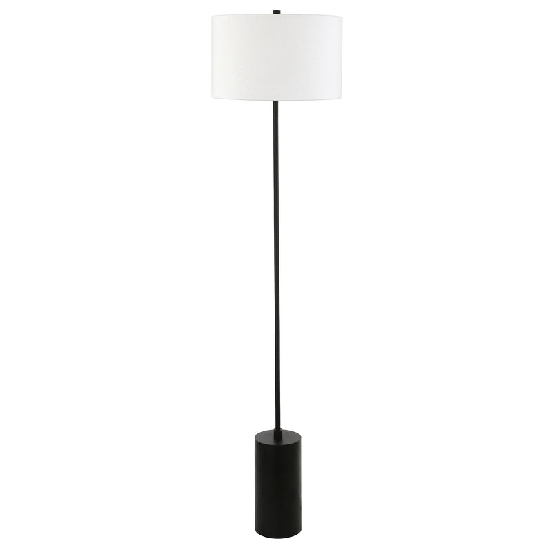 Home Outfitters 64" Black Traditional Shaped Floor Lamp With White Frosted Glass Empire Shade