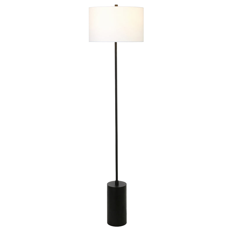 Home Outfitters 64" Black Traditional Shaped Floor Lamp With White Frosted Glass Empire Shade