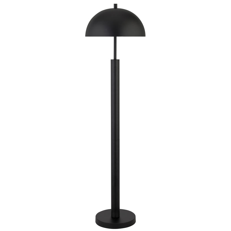 Home Outfitters 58" Black Traditional Shaped Floor Lamp With Black Dome Shade