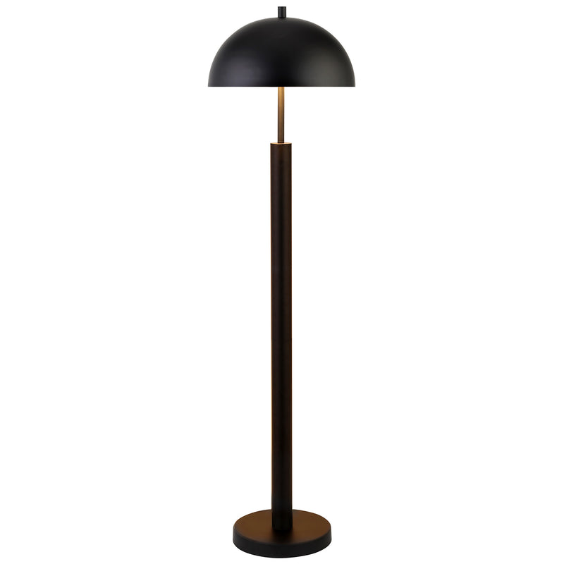 Home Outfitters 58" Black Traditional Shaped Floor Lamp With Black Dome Shade