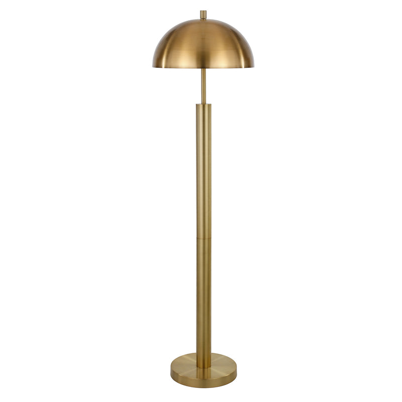 Home Outfitters 58" Brass Traditional Shaped Floor Lamp With Brass Dome Shade