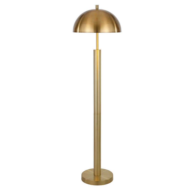 Home Outfitters 58" Brass Traditional Shaped Floor Lamp With Brass Dome Shade