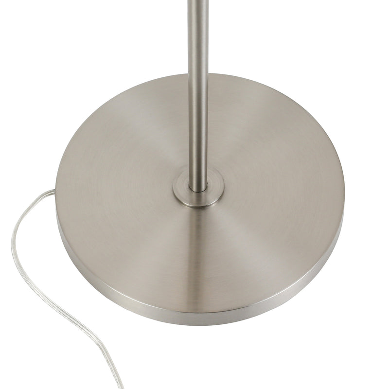 Home Outfitters 62" Nickel Novelty Floor Lamp With White No Pattern Frosted Glass Globe Shade